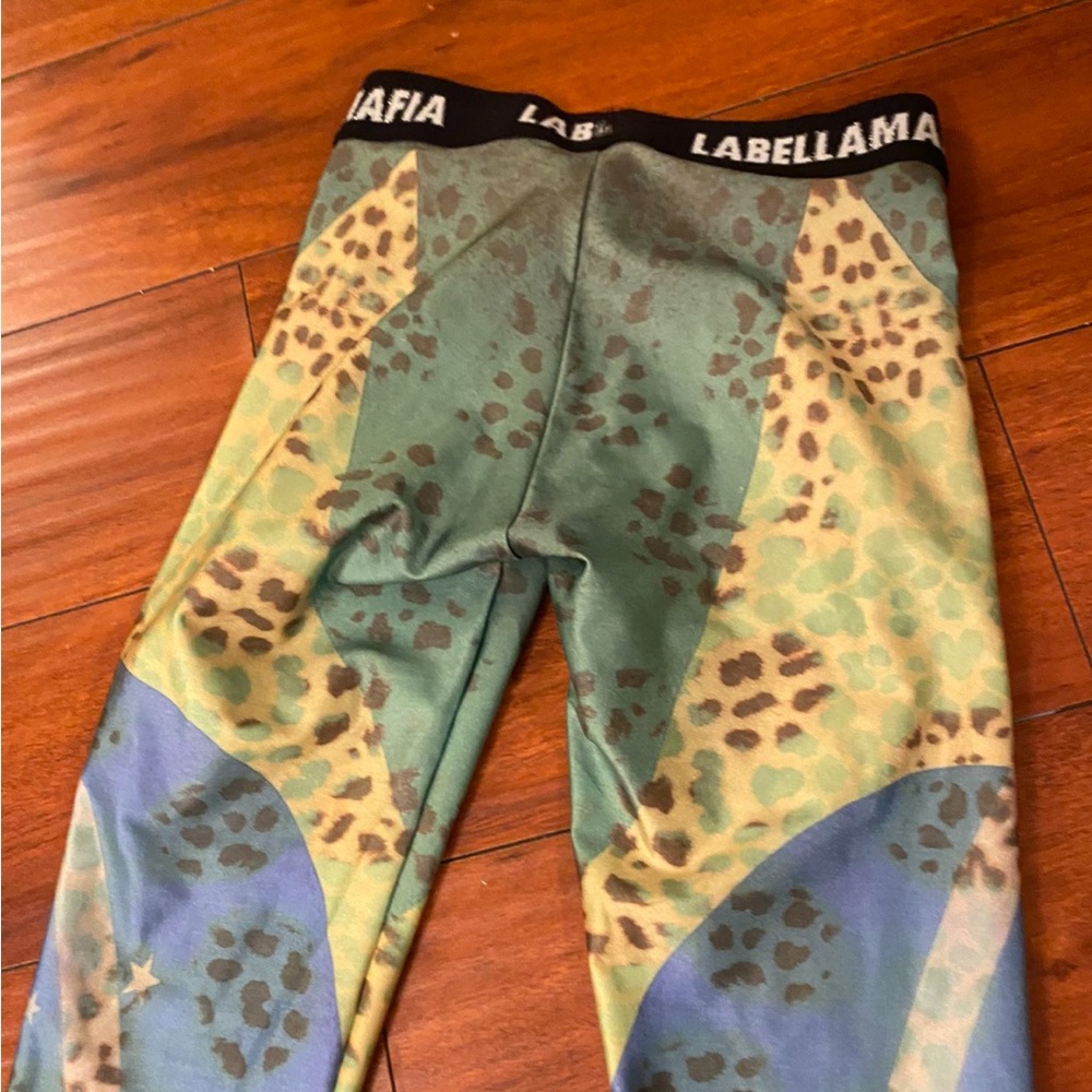 LAbellaMafia Green and Blue Artistic Leggings - Picture 3 of 4